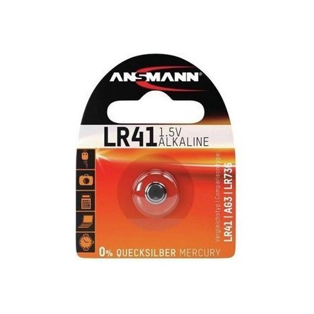 ANSMANN LR41 Button Cell Batteries - Reliable Power, Long-lasting Performance - 4013674015337